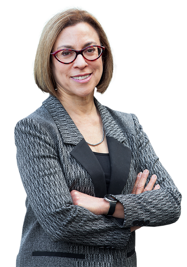 Gloria Mark smiling in a black blazer against a light background.