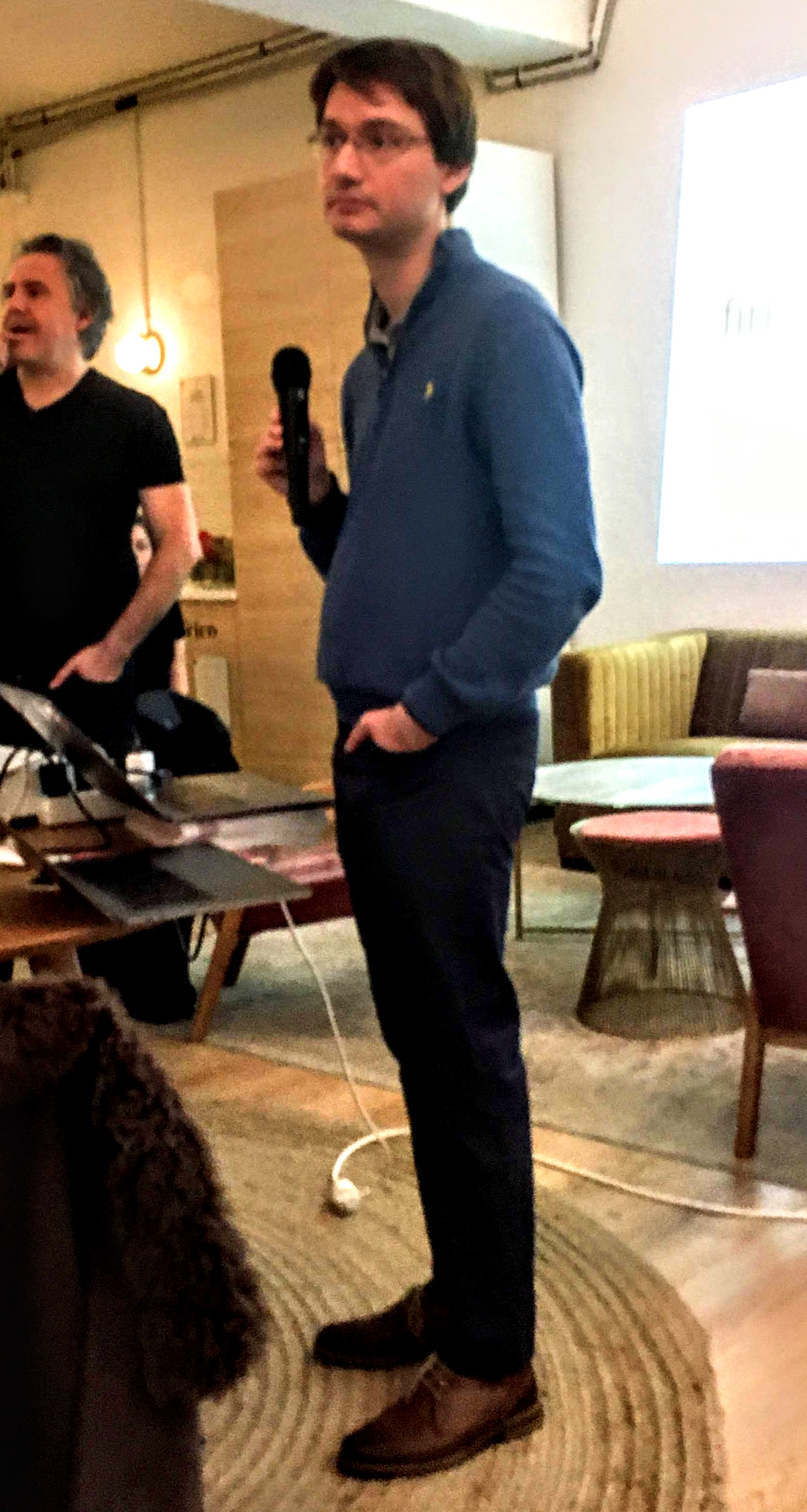 François Chollet speaking at a Keras meetup in Paris