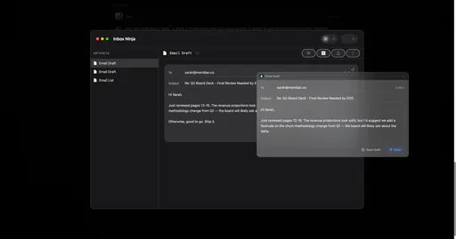 Inbox Ninja drafting an email with floating compose window